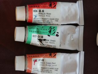 6 tubes of holbein watercolors - 3 Irodori Antique and 3 HWC Watercolors 3