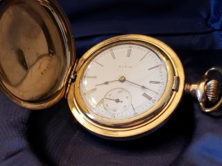 Vintage Antique Elgin Gold Pocket Watch 15 Jewels Fahys Montauk 1907 Rare