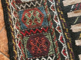 Antique Tribal Caucasian Flat - Weave Rug 41 