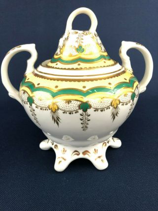 Antique Old Paris Porcelain Sugar Bowl & Lid C.  1850s