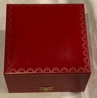 Cartier Vintage 80’s Red Leather Box For Rare Cartier Trinity Inkwell