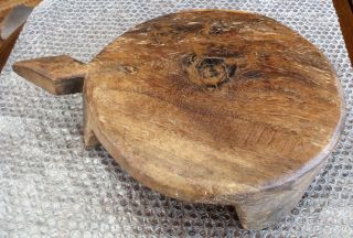 Antique Indian Chapati Breadboard Hand Carved From A Single Piece Of Solid Wood