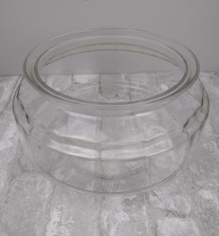 Vintage Clear Round Glass Turtle Fish Bowl Terrarium 9.  5” Wide 5.  5 " Tall