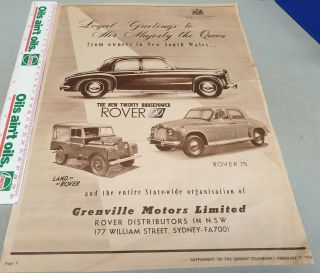 1954 Land Rover & Rover 75 90 Australian Sales Advert Rare