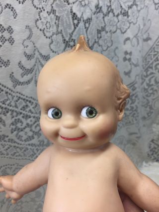 Cute Vintage Kewpie Doll 11” Rubber Squeeky Cameo Rose O’neill