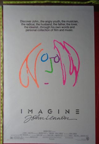 John Lennon,  Imagine,  27x41 ",  Poster,  Rare,  Movie Company Promo