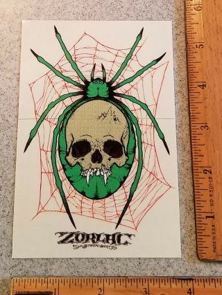 Zorlac Metallica Pushead Spider Design Skateboard Sticker Nos Rare