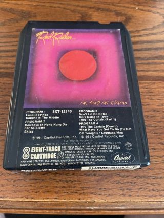 Red Rider As Far As I Am 8 Track Very Rare 1981