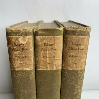 Edgar Allan Poe Tales Limited Edition De Luxe Three Volumes 1909 RARE Set 1 - 3 2