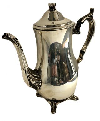 Vintage Wm Rogers Silver 11” Tea Pot Hinged Lid No.  800