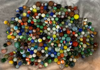 Estate Find Vintage Antique Glass Marbles & Shooters