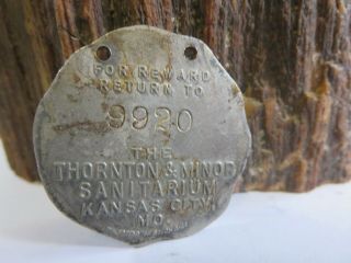 Antique THORNTON & MINOR SANITARIUM Kansas City MO Vintage Train KEYCHAIN KCA3 2