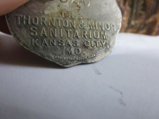 Antique THORNTON & MINOR SANITARIUM Kansas City MO Vintage Train KEYCHAIN KCA3 3