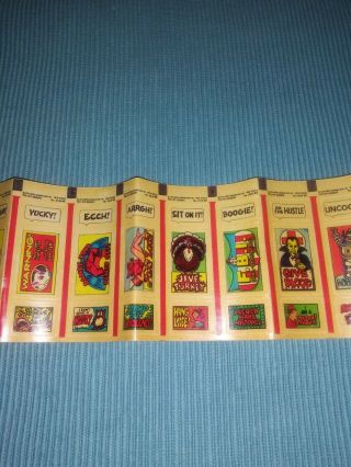 Very Rare 1979 Topps Bazooka sugar gum Crazy Stick - ons,  uncut sheet of (16) 3