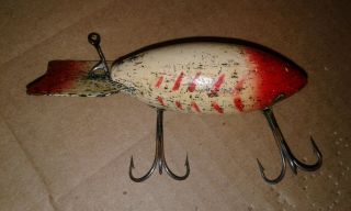 Vintage Bomber Or Bomber Type Lure - Old Wood Bait