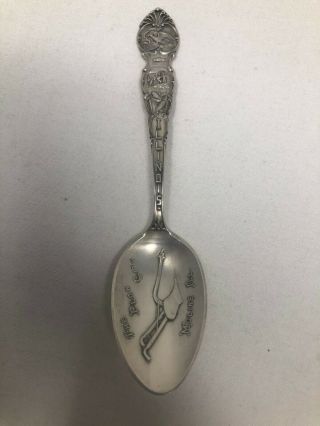 Shepard Sterling Silver Souvenir Spoon John Deere Plow City Moline Illinois