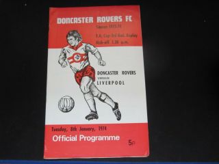 1973 - 74 Rare Fa Cup 3rd Round Replay Doncaster Rovers V Liverpool