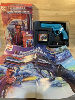 Lethal Enforcers (sega Genesis,  1993) Complete Cib Rare Box Poster