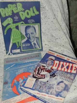 1942 White Christmas Sheet Music Holiday Inn Bing Crosby,  Berlin/dixie & More
