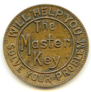 The Master Key (system) Of Charles Haanel C1912 Bronze 25mm V Rare Lotaug7369