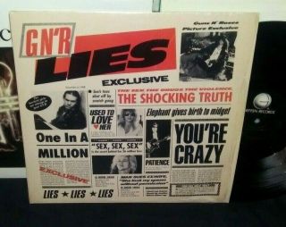 Guns N Roses Lies Lp Rare 1st Press 1988 Near In Shrink Awesome