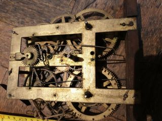 Antique American Clock Movement 1860 ' s Large 17x10 cms probably early E.  N.  Welch 3