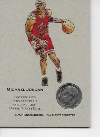 Michael Jordan Colour Rare Basketball Coin Card 1990 A Classy Protector & Stand