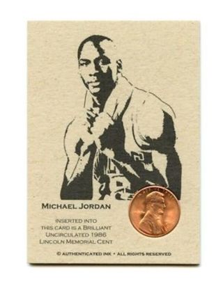 Michael Jordan Nba Great Rare Basketball Coin Card Rookie Of The Year 1986