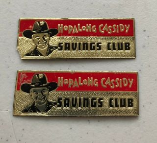 Two Rare Foil Hopalong Cassidy Savings Club Stickers