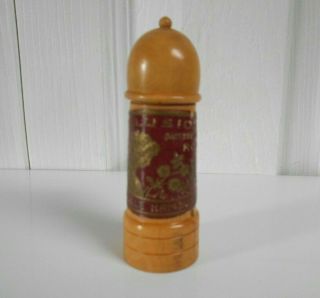 Antique Victorian Miniature perfume bottle with wood holder Germany 2