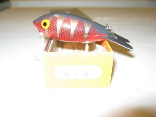 Vintage Bomber Model 313 Fishing Lure & Papers Red Side Scale