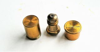 Antique Cased Brass Microscope Objective By Watson & Sons,  1/6 "