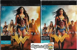 Wonder Woman 4k Ultra Hd,  Blu - Ray Rare Slipcover ✔☆mint☆✔ No Digital