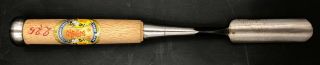 Antique Japanese Miki Oriental Hardware Co Wooden Handle 7/8 Beveled Edge Chisel