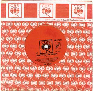 Bob Dylan - Positively 4th Street - Rare 7 " 45 Vinyl Record - 1965