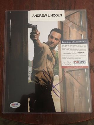 Rare The Walking Dead " Season 2 " Andrew Lincoln Psa/dna Autograph Photo 8x10
