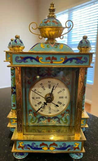 Vintage Chinese Cloisonne Enamel Clock