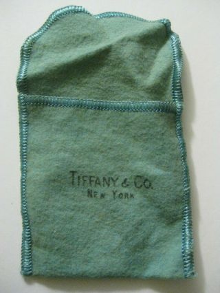 Rare Vintage Tiffany & Co.  Pen Pouch Turquoise Blue Felt For Jewelry Old Antique
