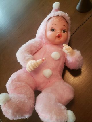 Vintage Rushton Rubber Face Plush Stuffed Doll