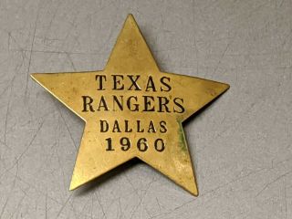 Rare Antique Obsolete 5 Point Star Badge Police Texas Rangers Dallas 1960