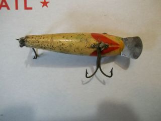 Vintage Pflueger Palomine Lure in Yellow/White with Silver Sparks Glass Eyes 3