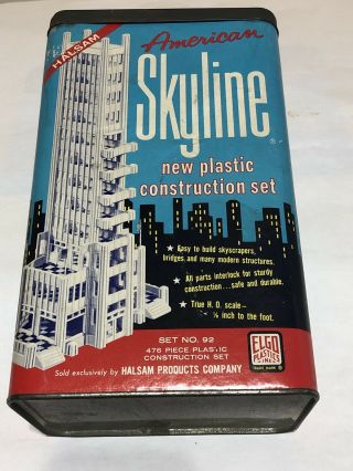 Vintage Elgo Halsam American Skyline Building Construction Set 92 Color Added