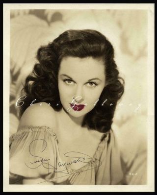 Vintage 1940 Susan Hayward Rare Signed Photo Red Lips Double Weight 8 X 10 Photo
