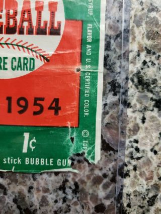 1954 Topps Baseball Card Wax Wrapper 1 Cent Dated RARE 2