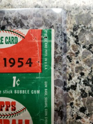 1954 Topps Baseball Card Wax Wrapper 1 Cent Dated RARE 3