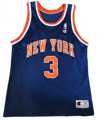 John Starks Champion York Knicks Jersey 3 Nba Rare Vintage 90s 44 Jordan