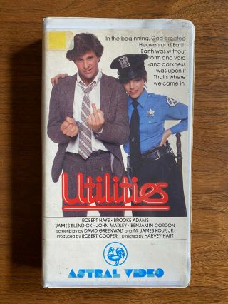 Utilities (1983) Astral Video Vhs Clamshell Big Box Comedy Robert Hays Oop Rare