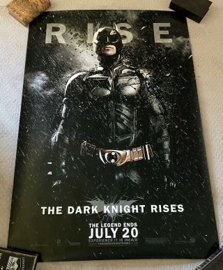 Batman The Dark Knight Rises Ds Bus Shelter Movie Poster Rare 48 " X 70 "