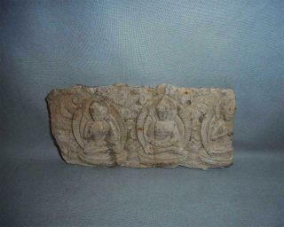 Antique China Top Rare High Aged Tang Era Buddhist Clay Votive Tablet Frieze