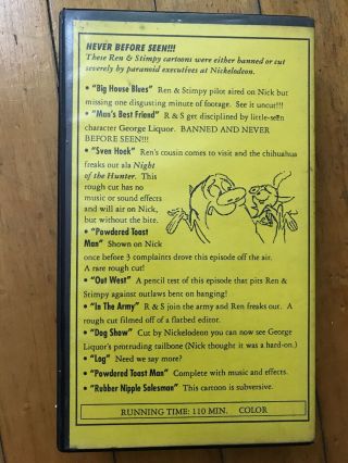 RARE REN AND STIMPY VHS Episodes Banned From TV & Uncut Nickelodeon Htf 2